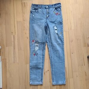 Cat & Jack Embroidered button fly jeans